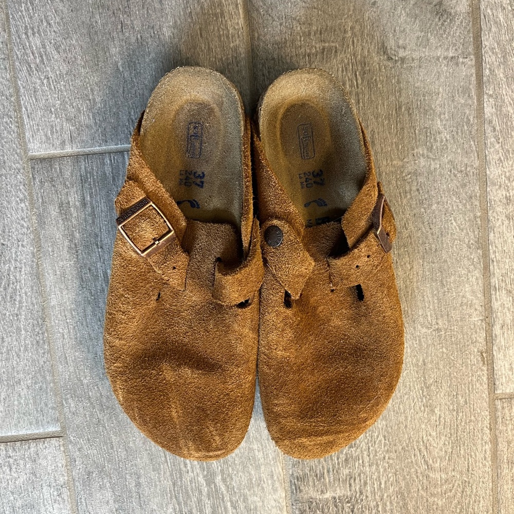 Birkenstock Brown Suede Clogs